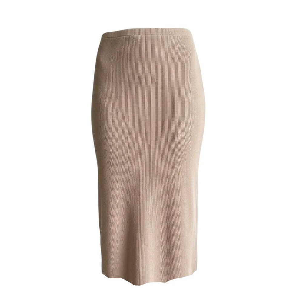 $25  H&M Divided long soft‎ stretch bodycon pencil skirt gray green distressed S